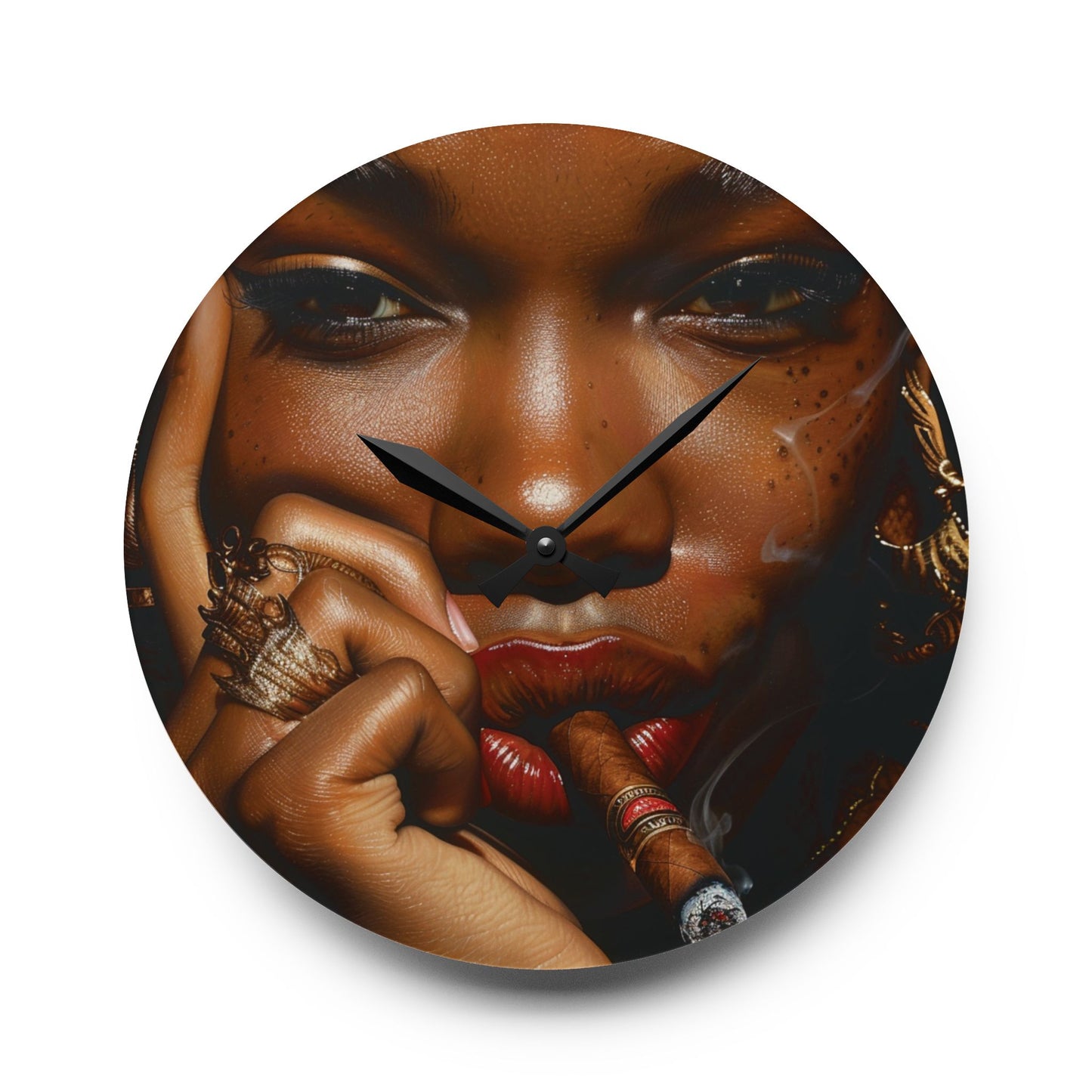 Cigar Diva Acrylic Wall Clock