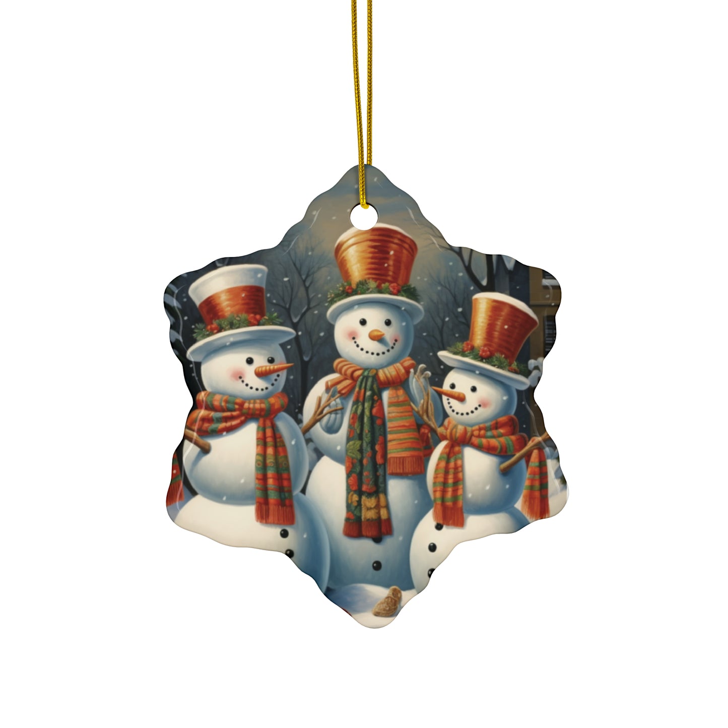 Snowmen Ceramic Ornaments (1pc, 3pcs, 5pcs) | Christmas Ornaments |  Christmas
