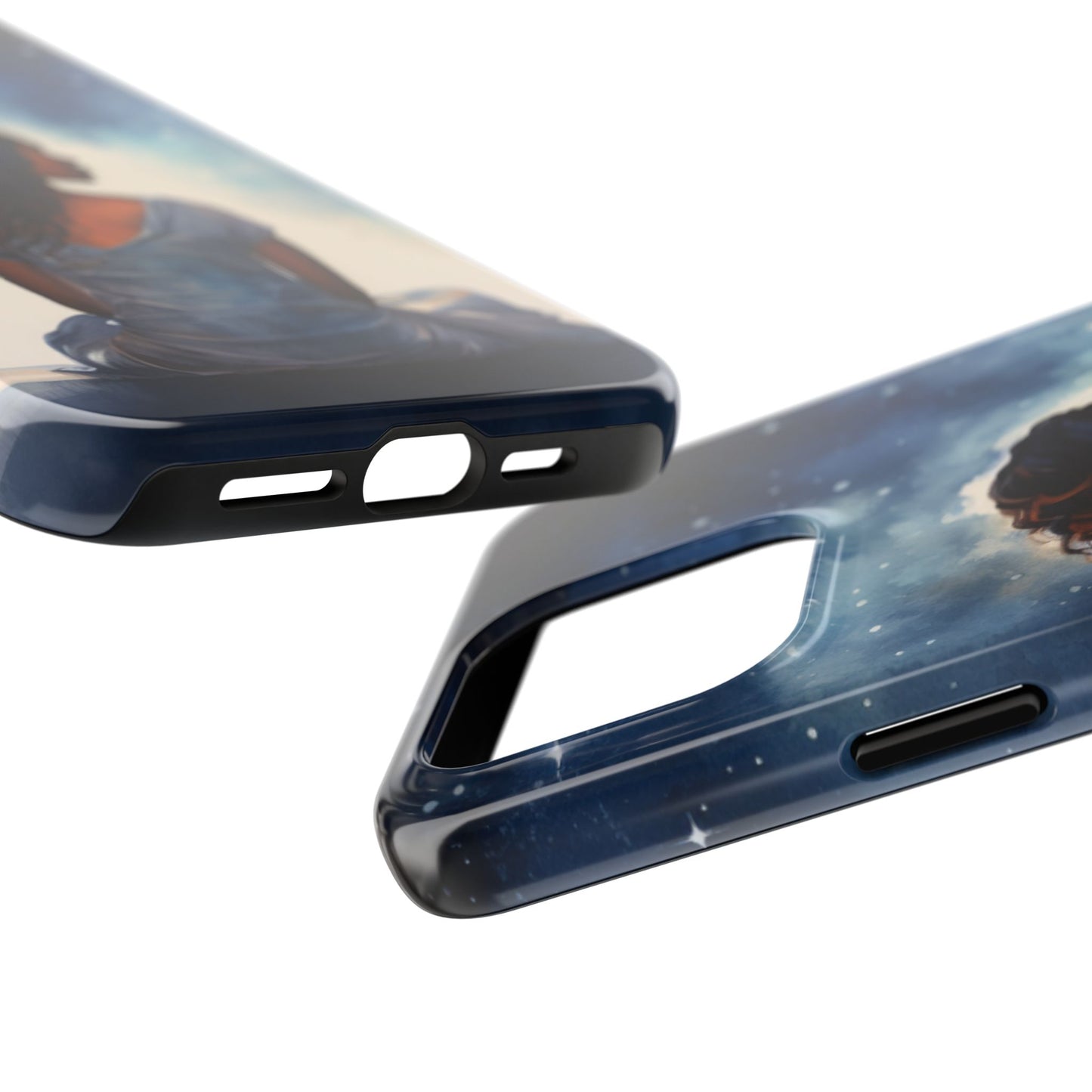 Beautiful Black Woman and Starry Night Tough Phone Case