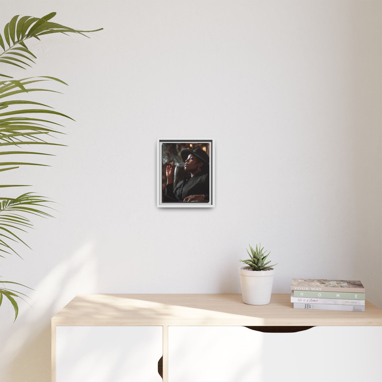 Classy Cigar Chic Canvas With Black Frame