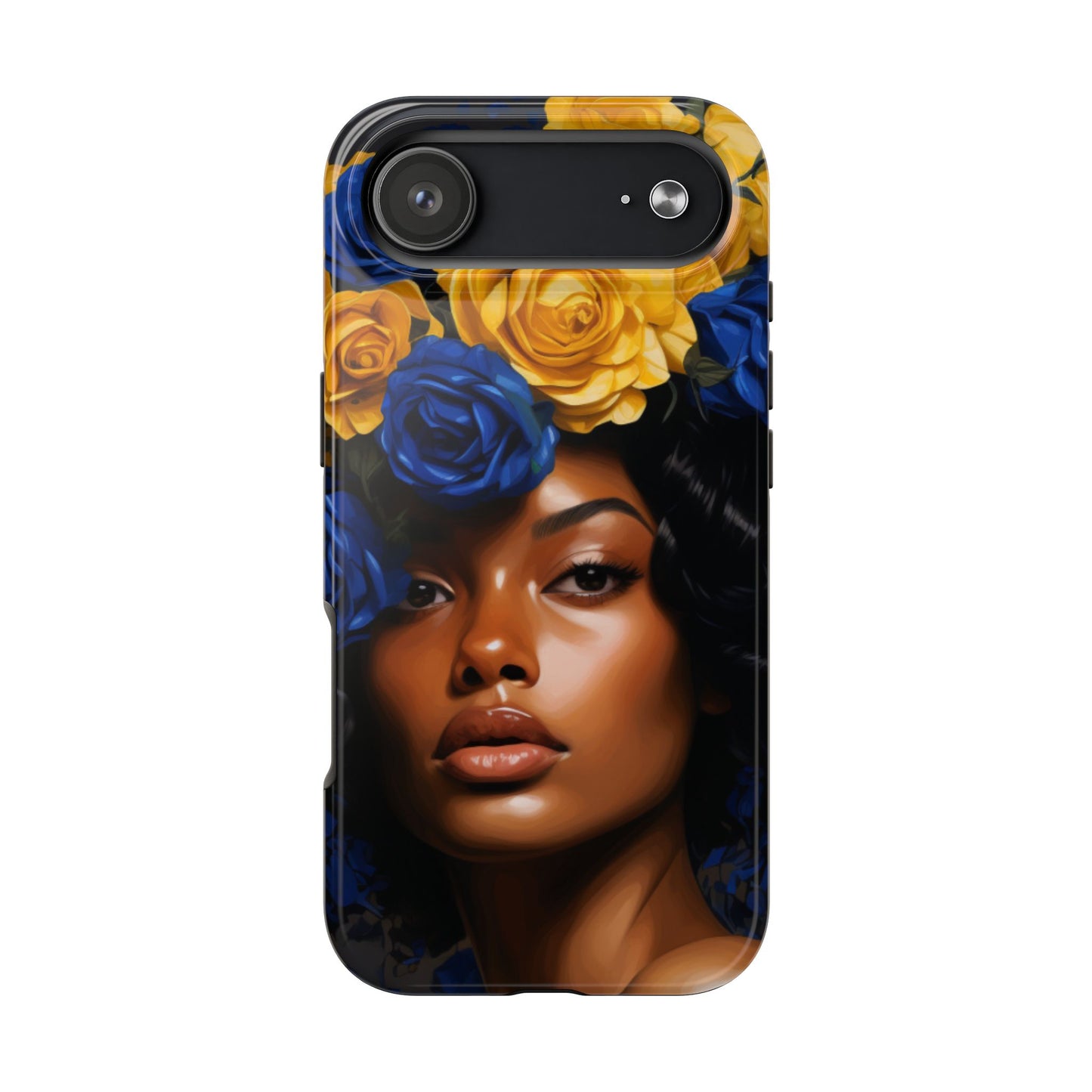 Stunning in Blue and Gold Beautiful Black Woman Tough Phone Case