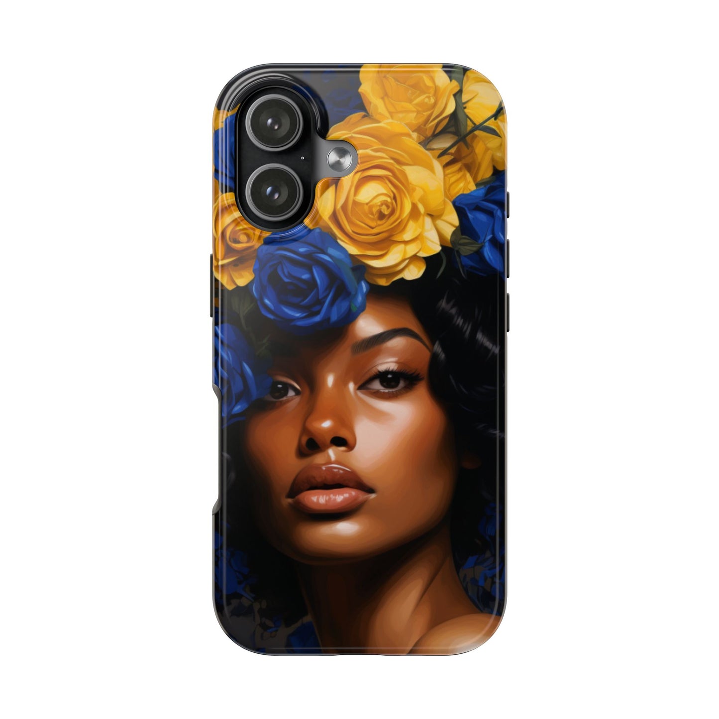 Stunning in Blue and Gold Beautiful Black Woman Tough Phone Case