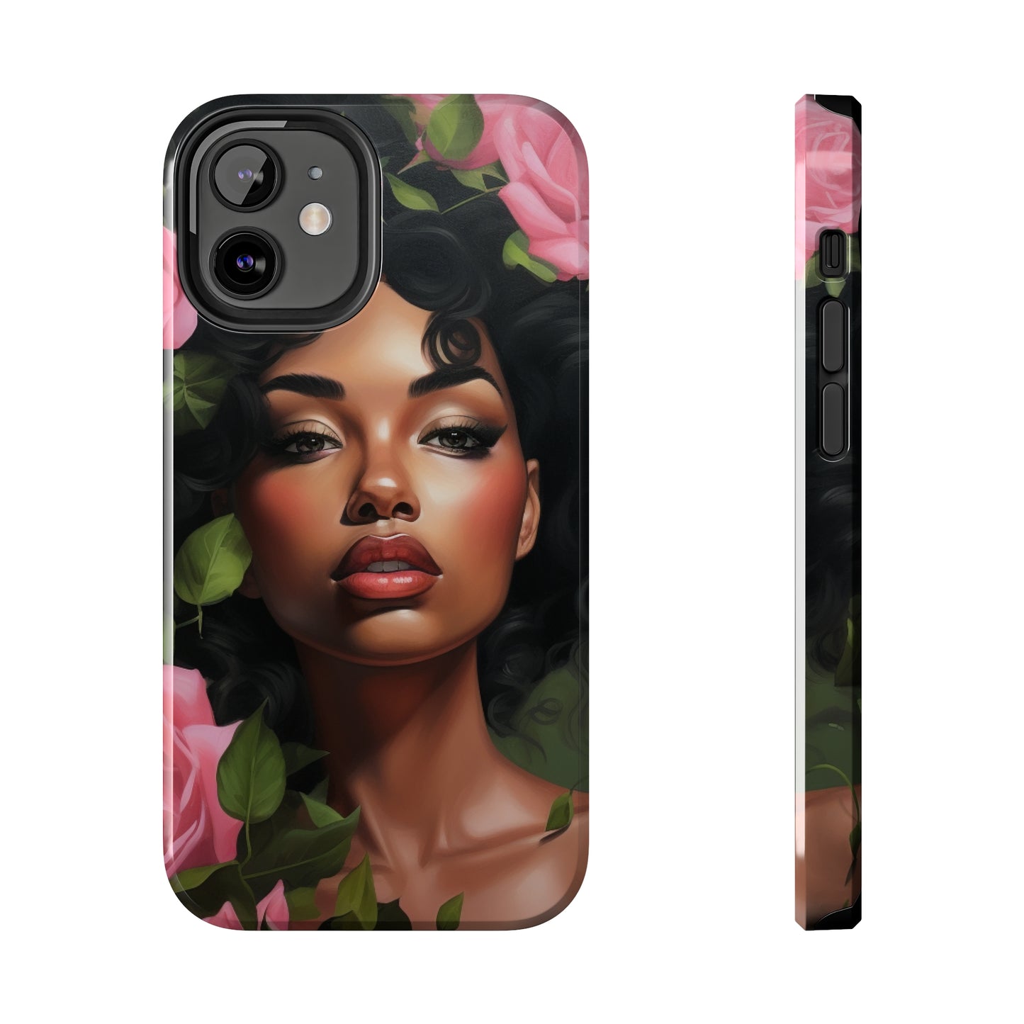 Pretty In Pink Black Woman Tough Case For iPhone