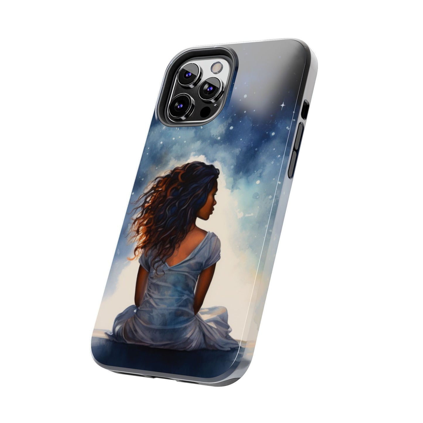 Beautiful Black Woman and Starry Night Tough Phone Case
