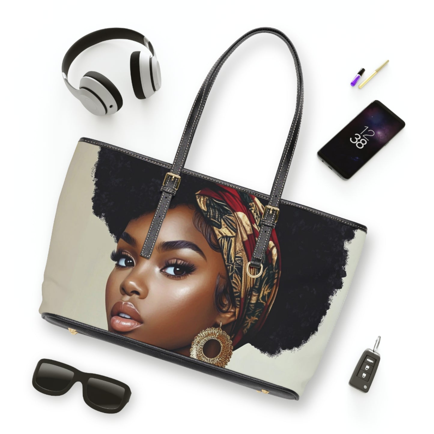 Colorful Scarf Diva PU Leather Shoulder Bag
