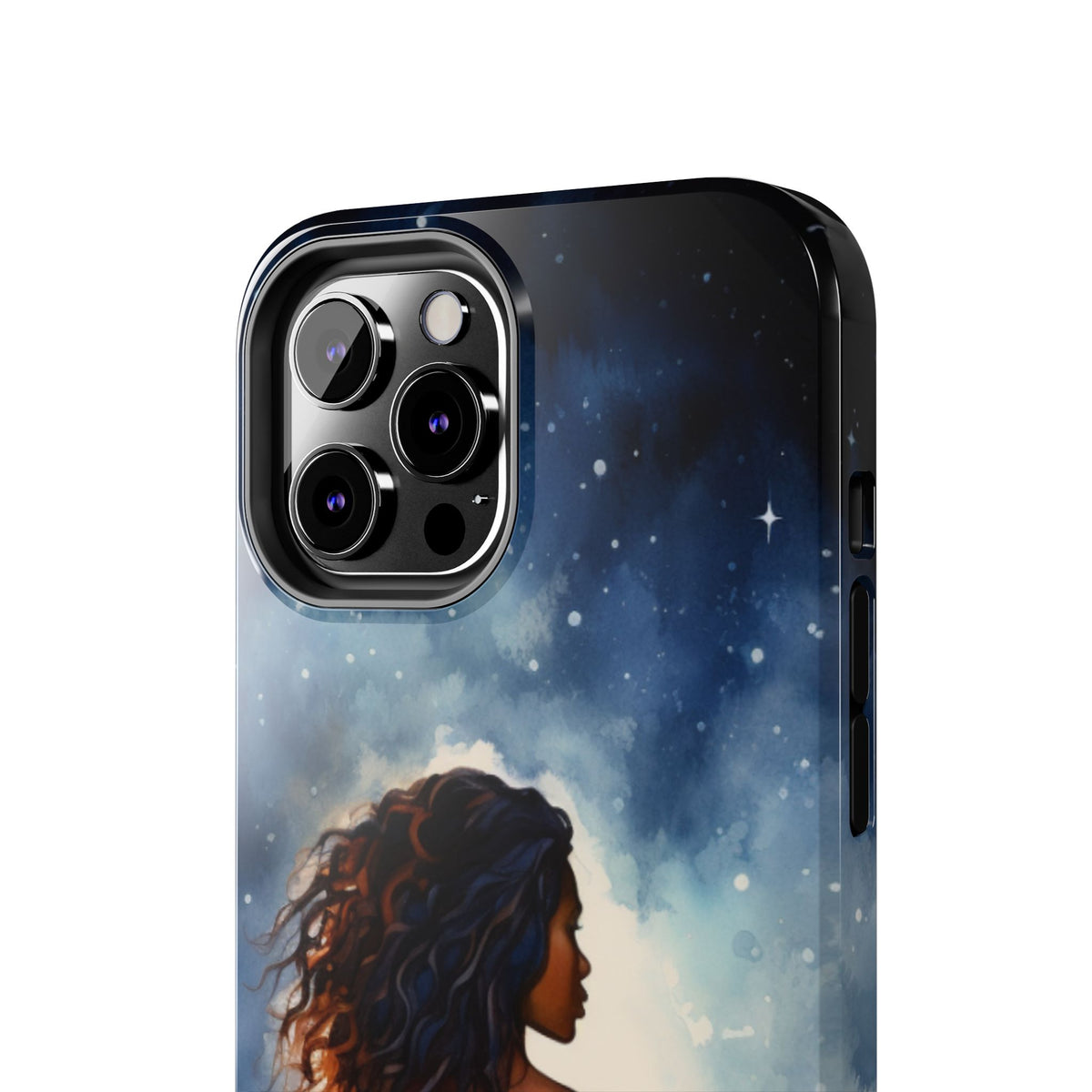 Beautiful Black Woman and Starry Night Tough Phone Case
