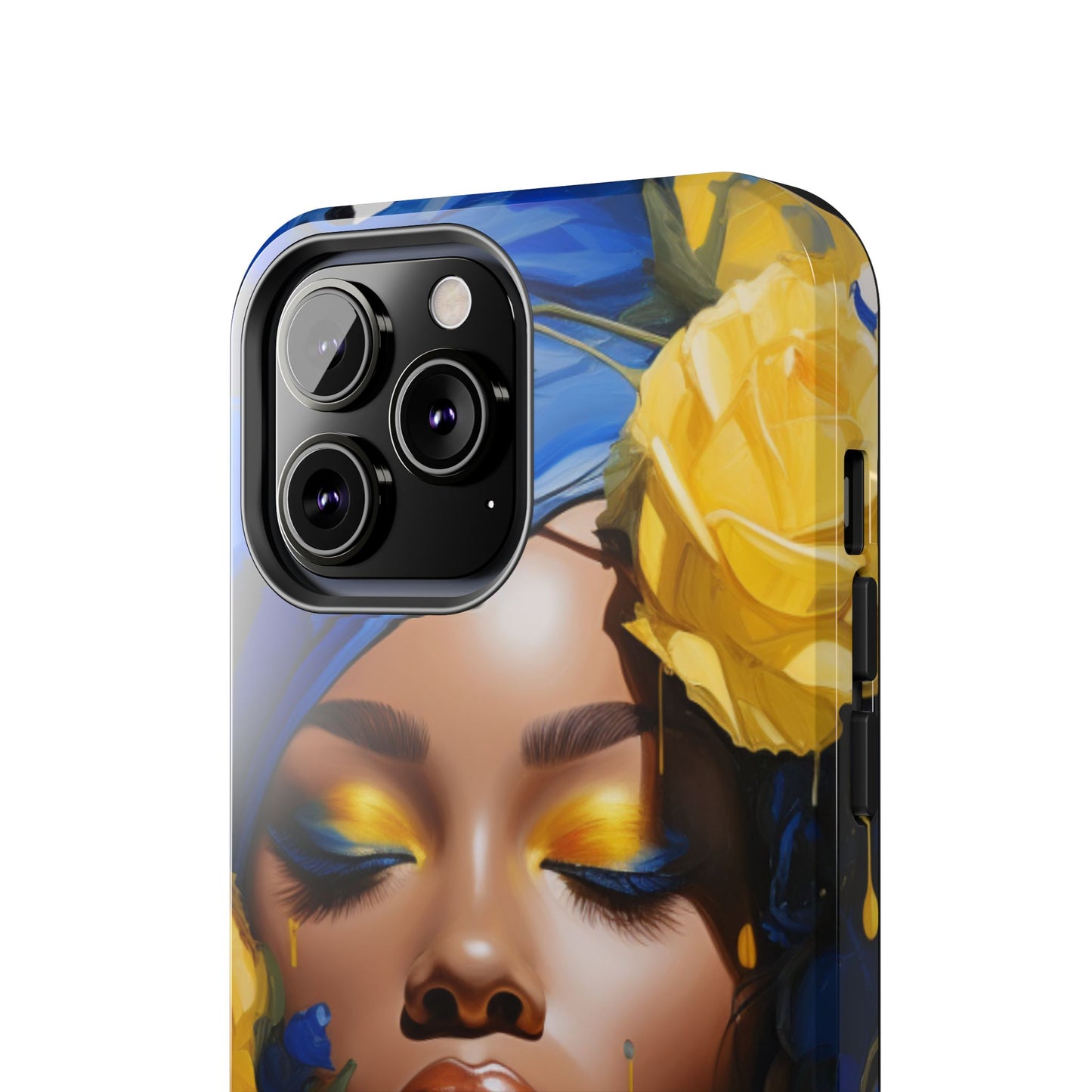 Stunning in Blue and Gold Beautiful Black Woman Tough Phone Case