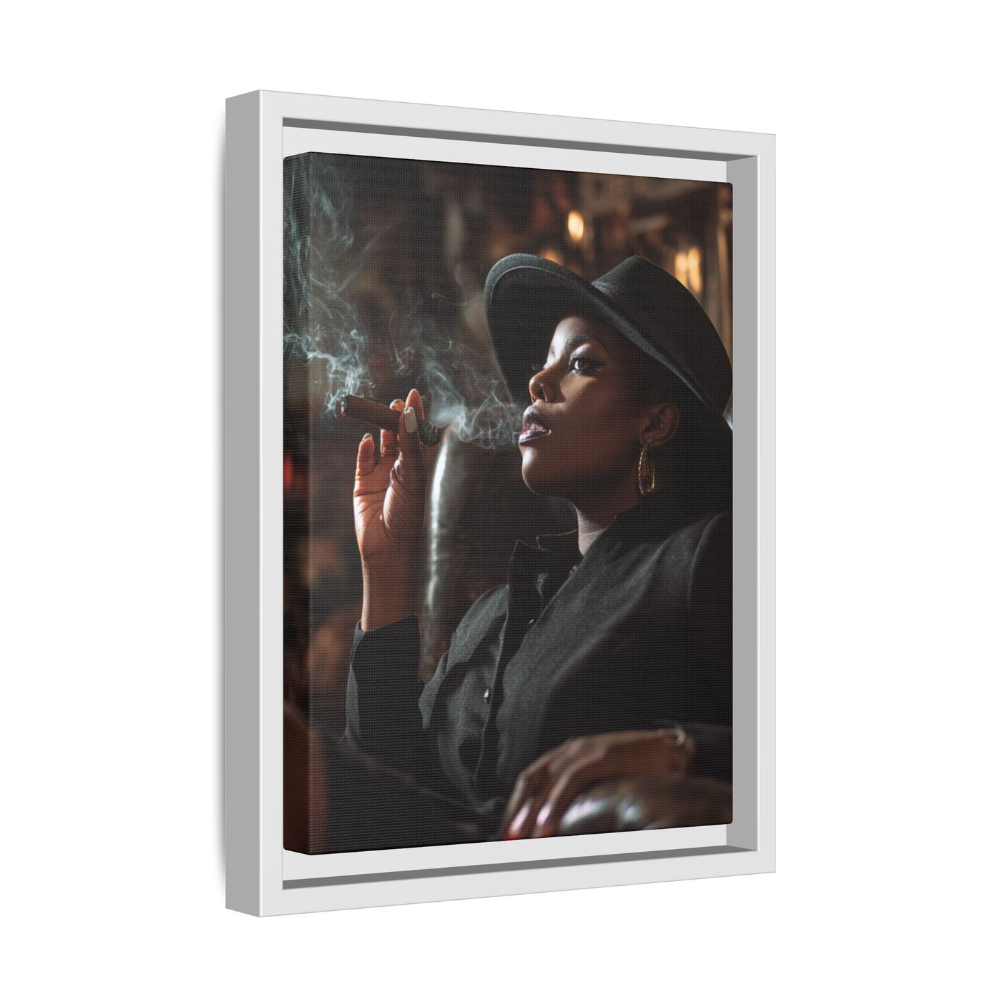 Classy Cigar Chic Canvas With Black Frame