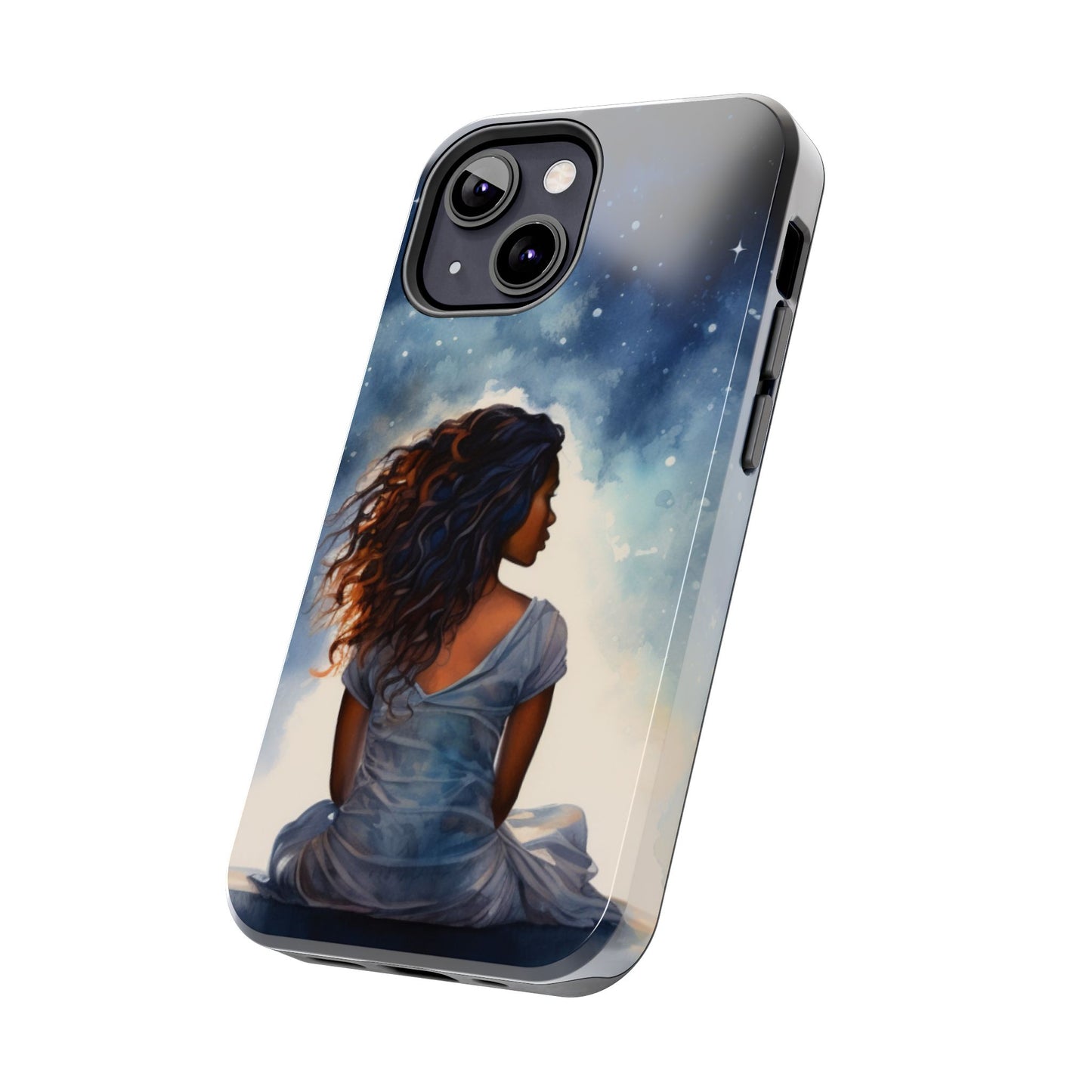 Beautiful Black Woman and Starry Night Tough Phone Case