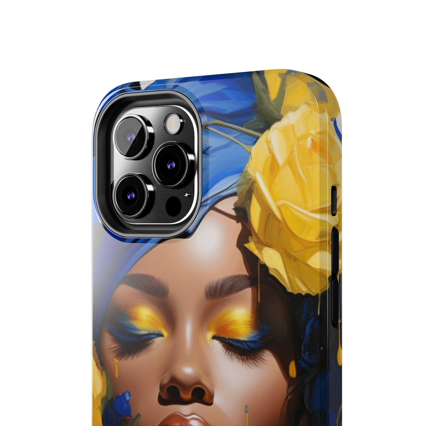 Stunning in Blue and Gold Beautiful Black Woman Tough Phone Case