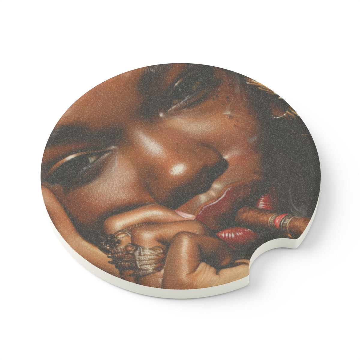 Cigar Diva Soapstone Car Coaster - Stylish Vehicle Accessories