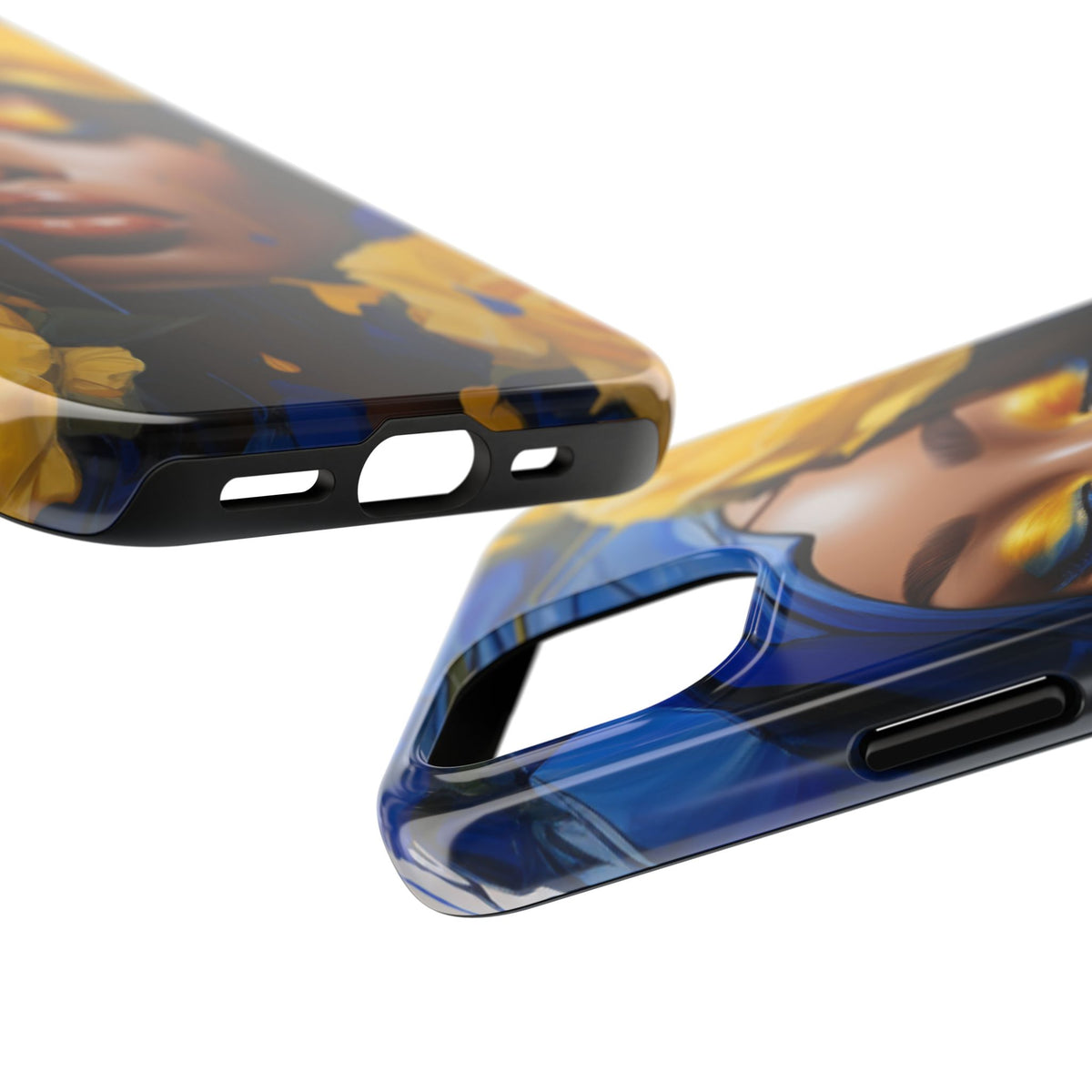 Stunning in Blue and Gold Beautiful Black Woman Tough Phone Case