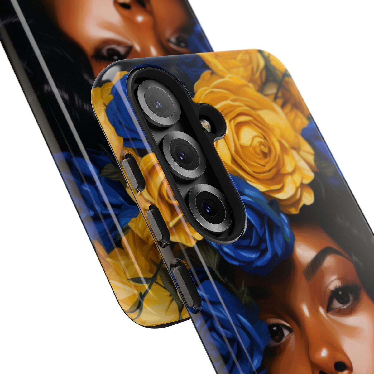 Stunning in Blue and Gold Beautiful Black Woman Tough Phone Case
