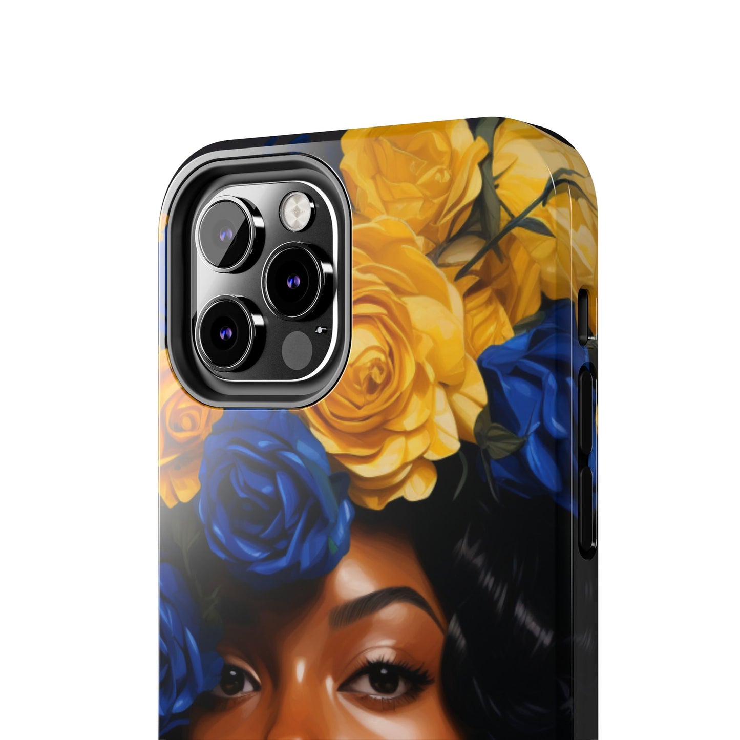 Stunning in Blue and Gold Beautiful Black Woman Tough Phone Case