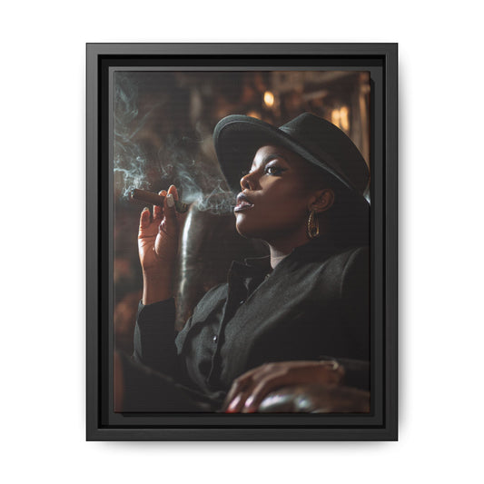 Classy Cigar Chic Canvas With Black Frame