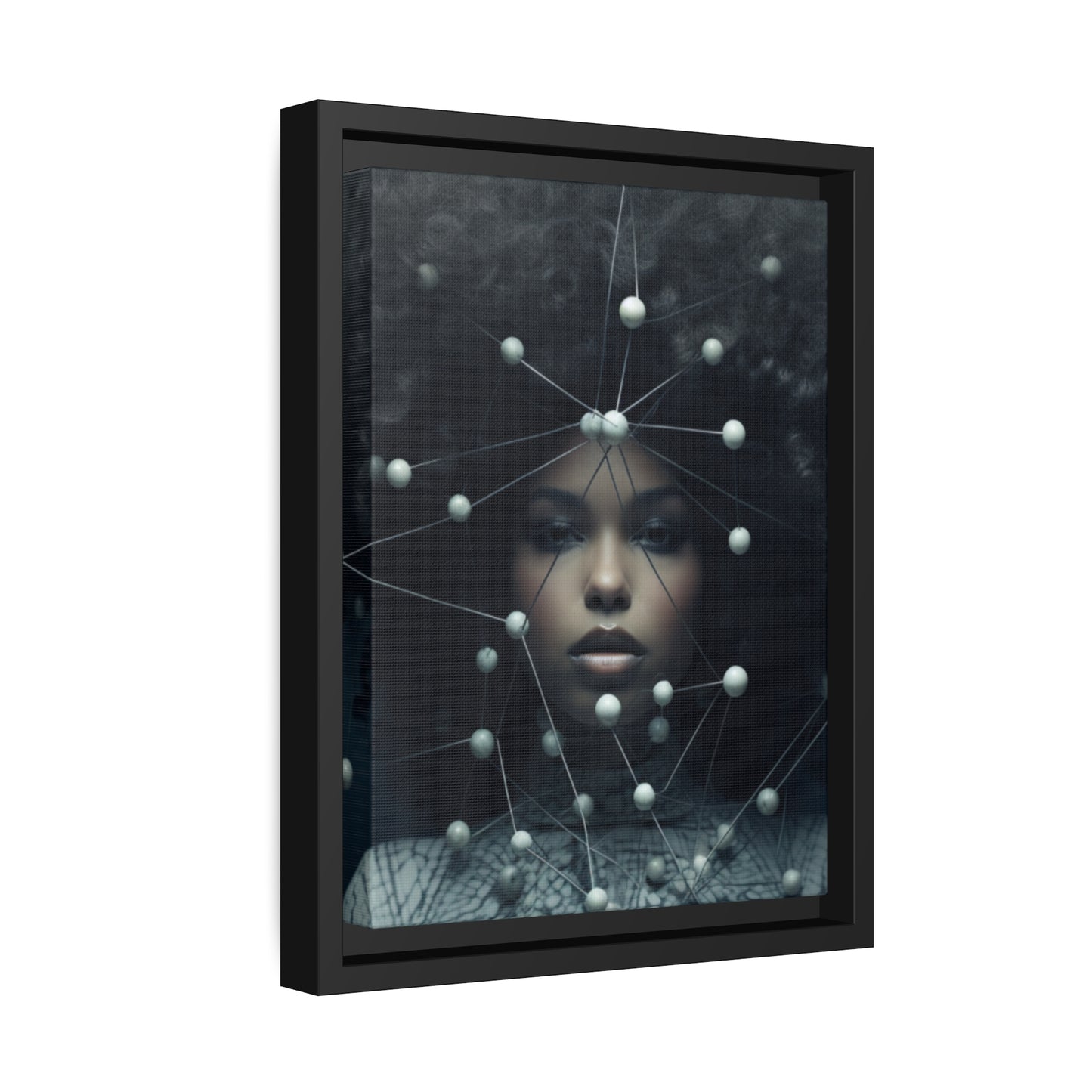 Futuristic Warrior Queen Canvas With Black Frame