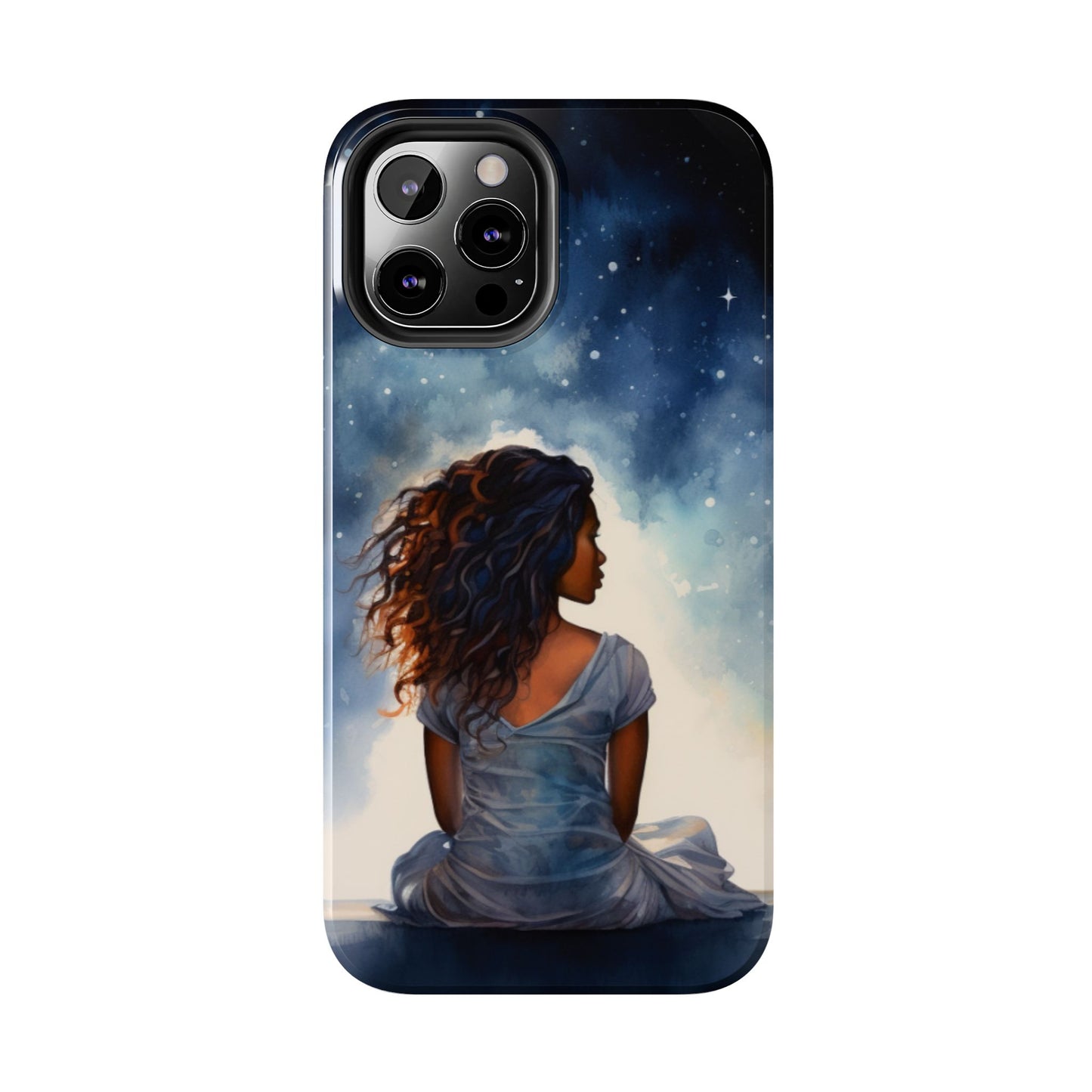 Beautiful Black Woman and Starry Night Tough Phone Case