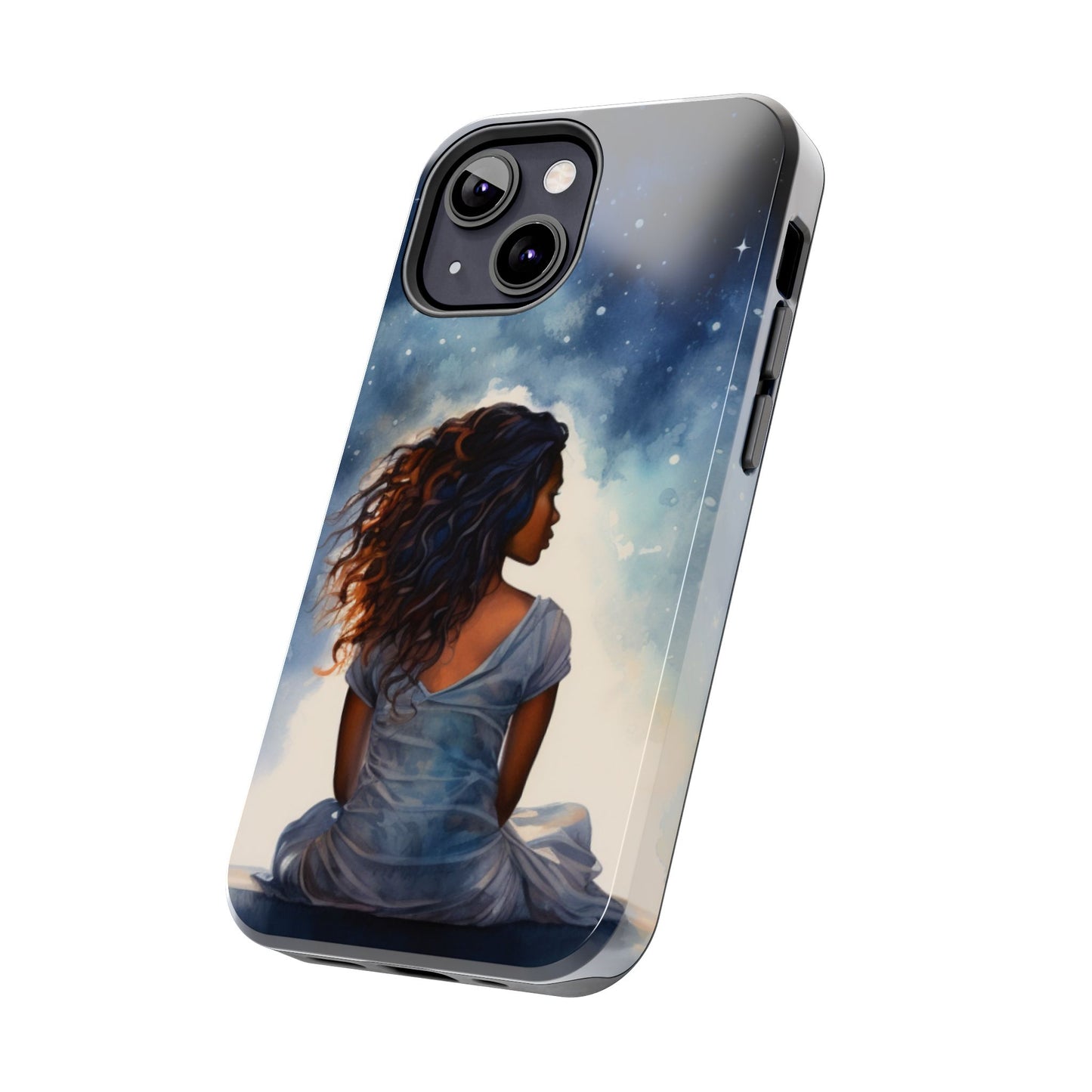 Beautiful Black Woman and Starry Night Tough Phone Case