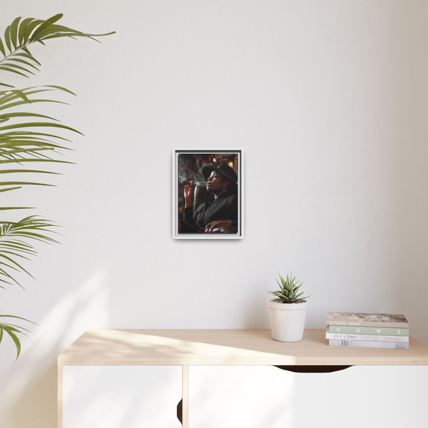 Classy Cigar Chic Canvas With Black Frame