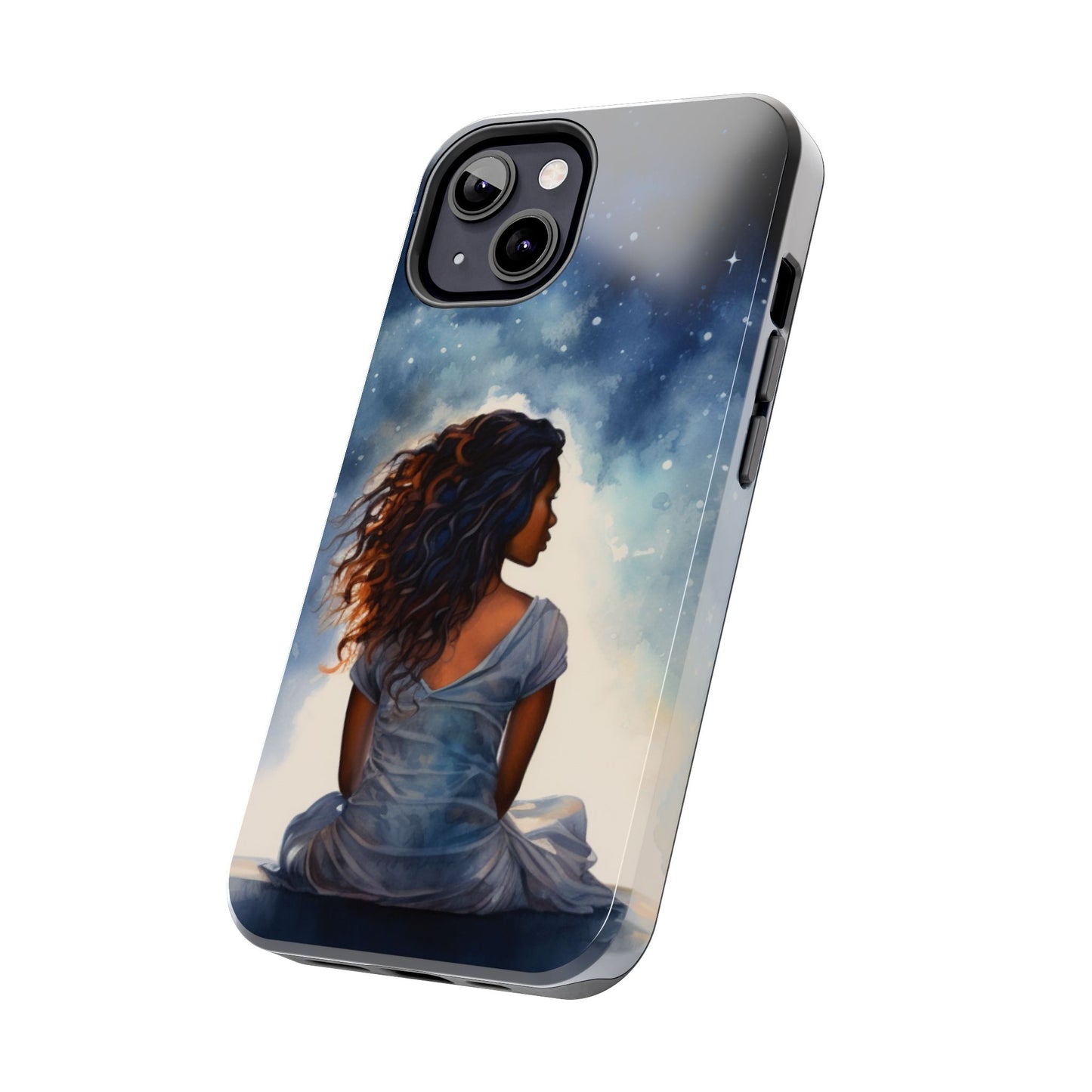 Beautiful Black Woman and Starry Night Tough Phone Case