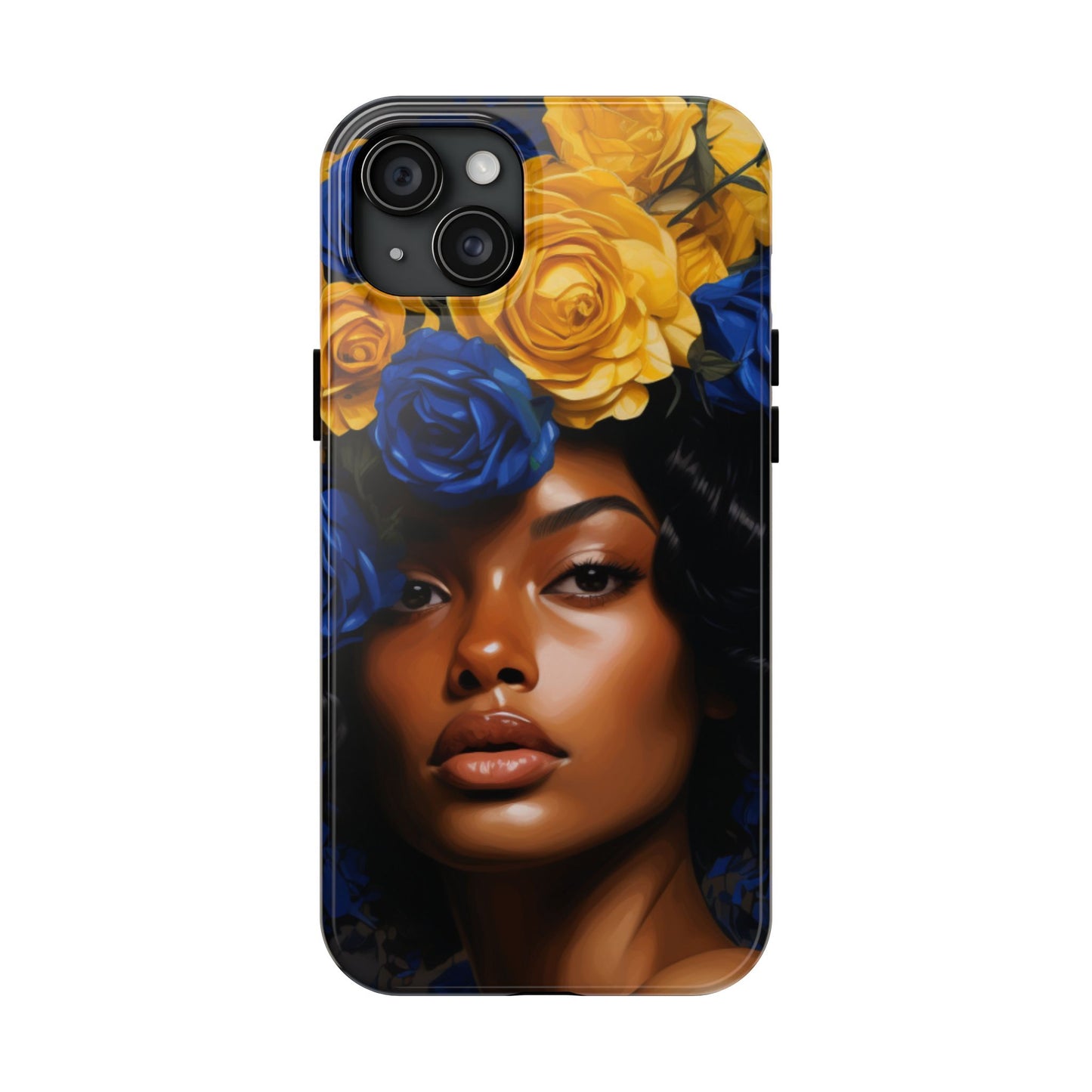Stunning in Blue and Gold Beautiful Black Woman Tough Phone Case
