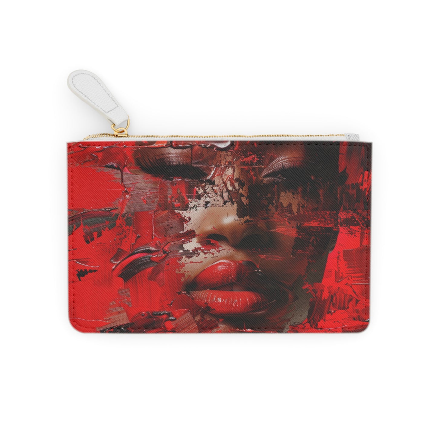 Red Faced Woman Mini Clutch Bag