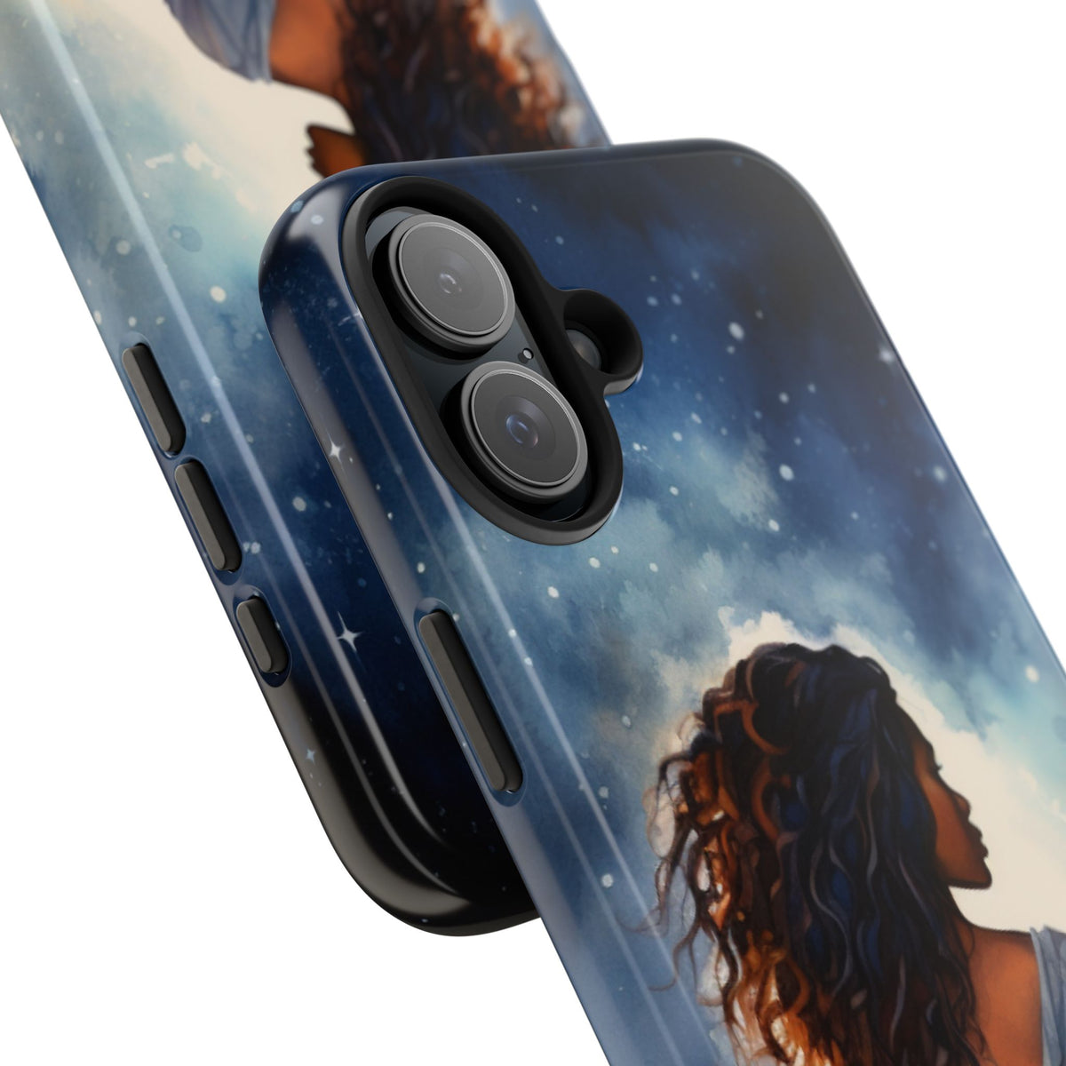 Beautiful Black Woman and Starry Night Tough Phone Case