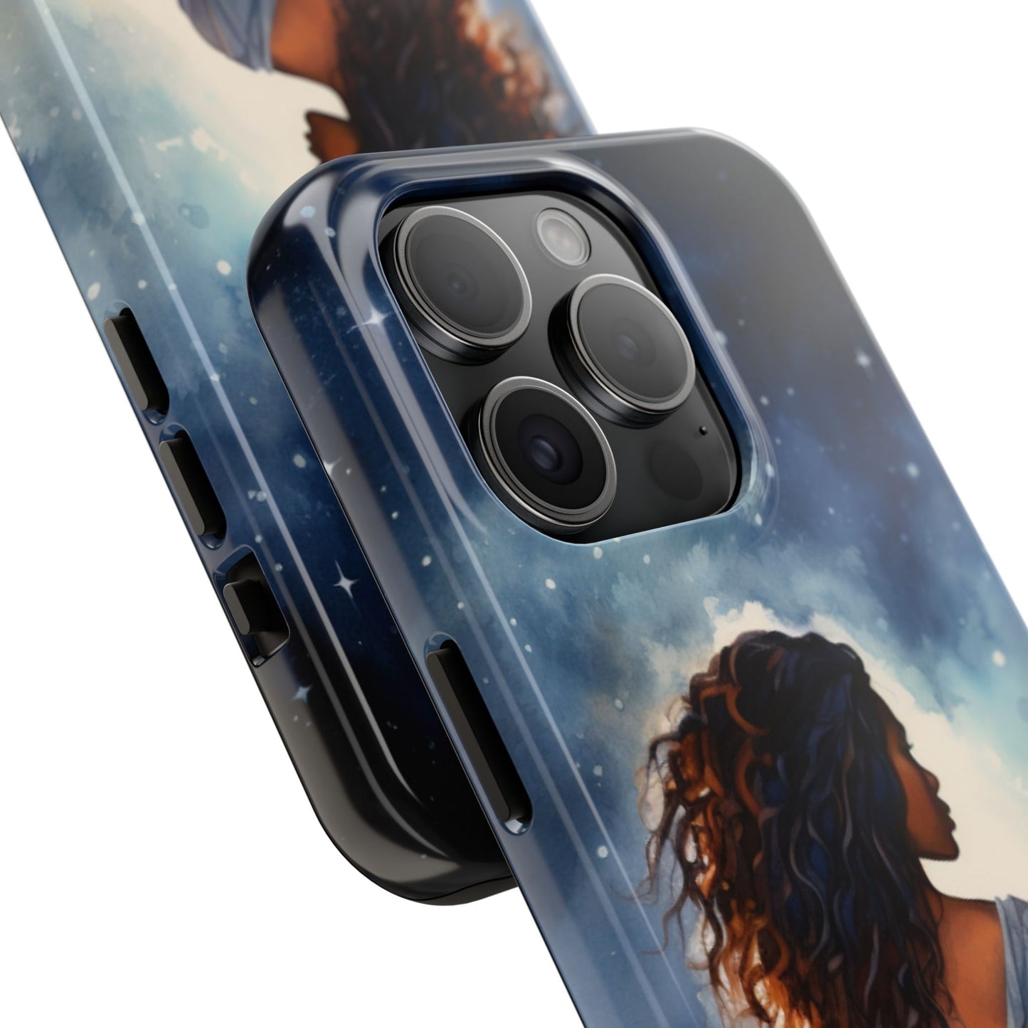 Beautiful Black Woman and Starry Night Tough Phone Case