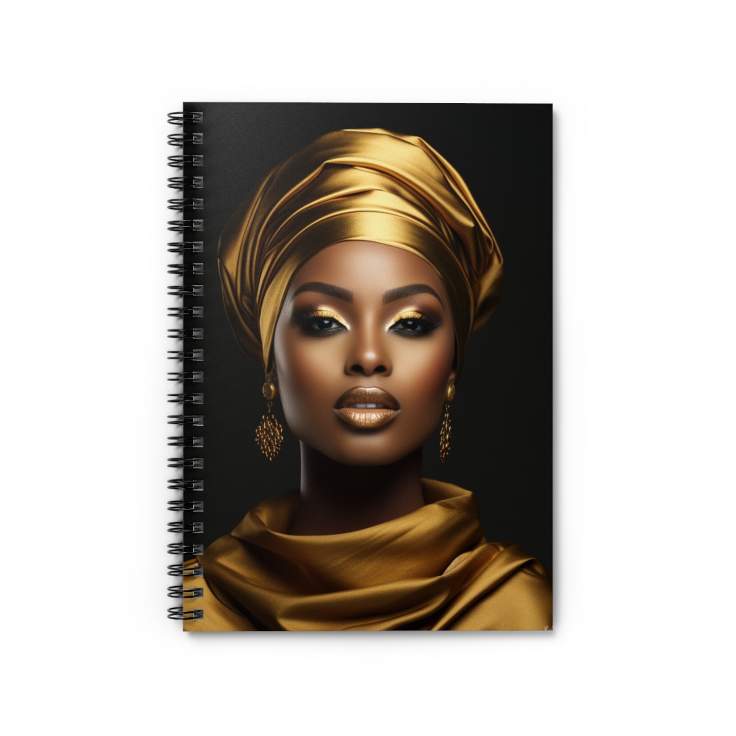 Gold Nubian Queen Spiral Notebook - Ruled Line