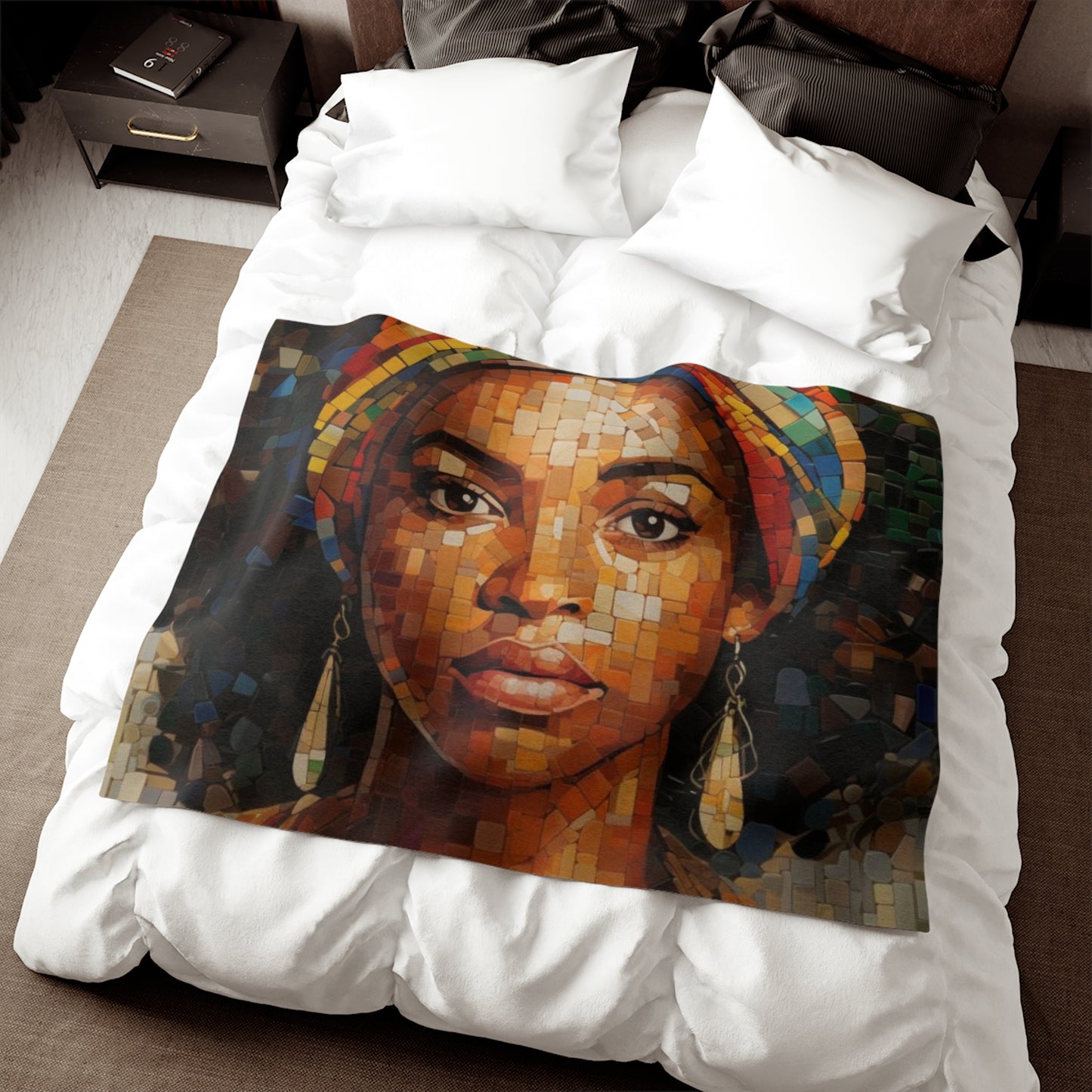 Mosaic Woman Sweatshirt Blanket - Stylish Cozy Home Decor