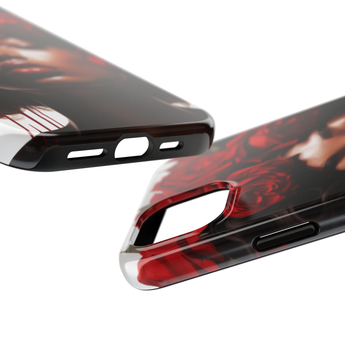Beautiful Black Woman With Red Flowers Tough Phone Case