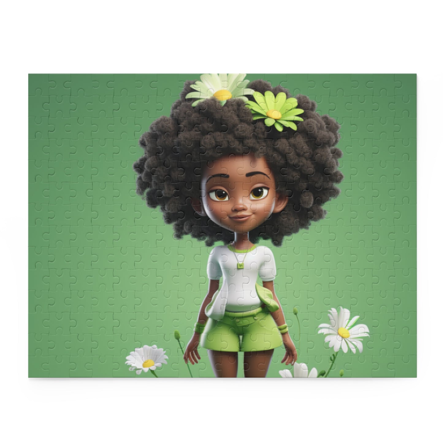 Beautiful Black Fairy (Green) Jigsaw Puzzle (120, 252, 500-Piece)