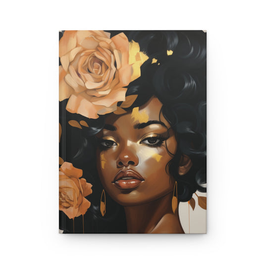 Beautiful Black Woman (Gold #1) Journal  | Black Art | Black Woman Art | Gratitude Journal | Self-Care | Black Owned