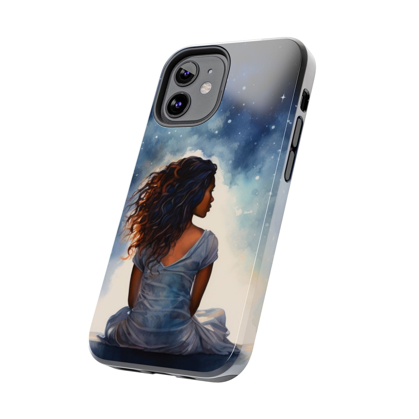 Beautiful Black Woman and Starry Night Tough Phone Case