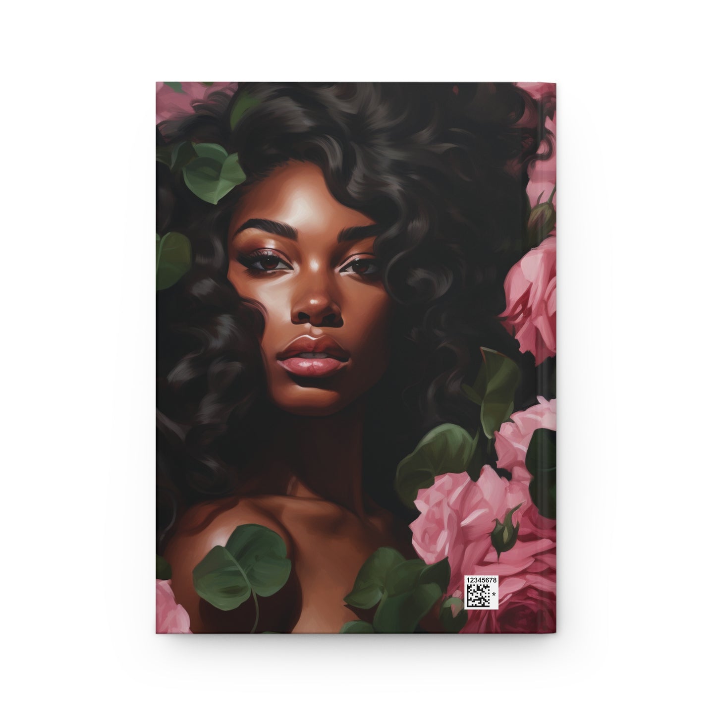 Beautiful Black Woman With Pink Flowers Journal - #1