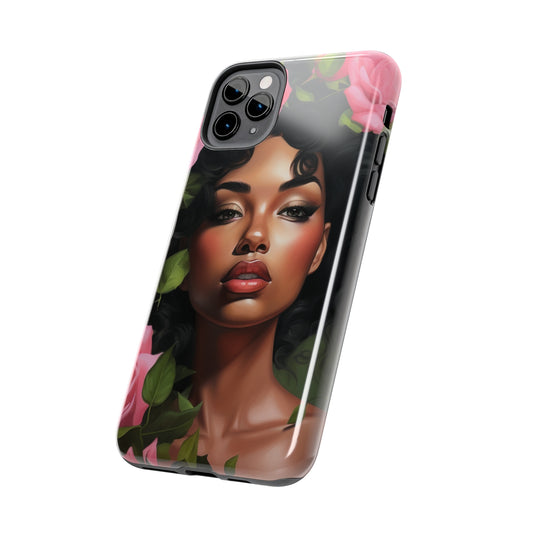 Pretty In Pink Black Woman Tough Case For iPhone