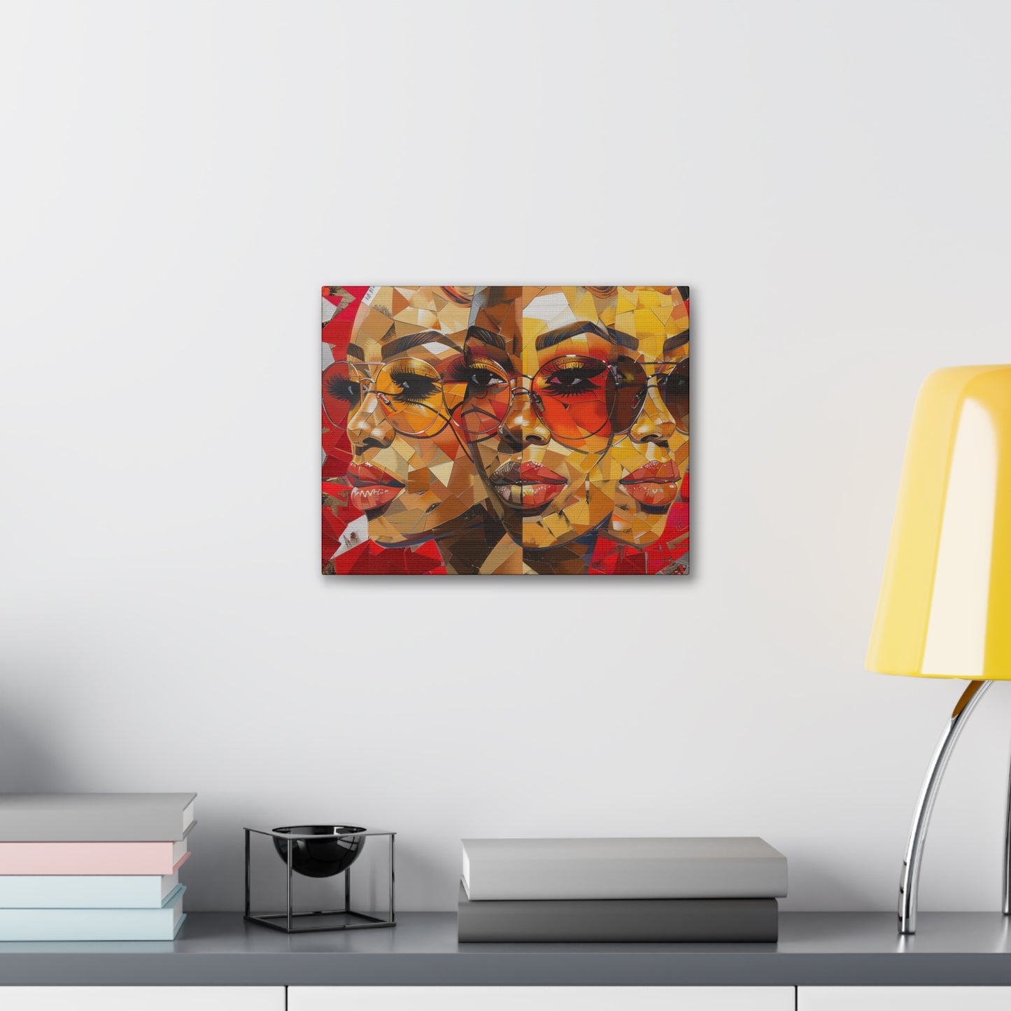 Red Mosaic Women Canvas Wrap