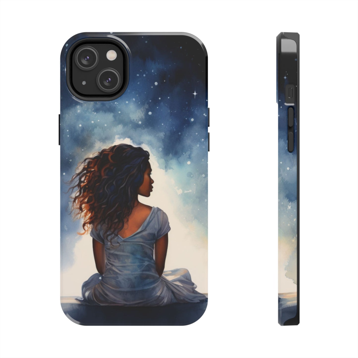 Beautiful Black Woman and Starry Night Tough Phone Case
