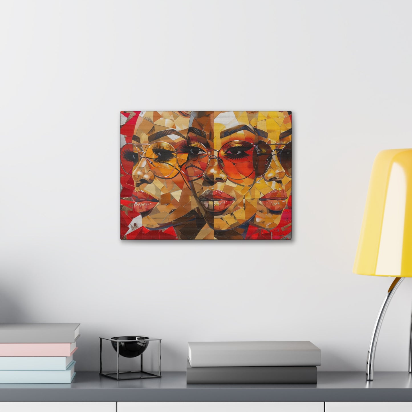 Red Mosaic Women Canvas Wrap