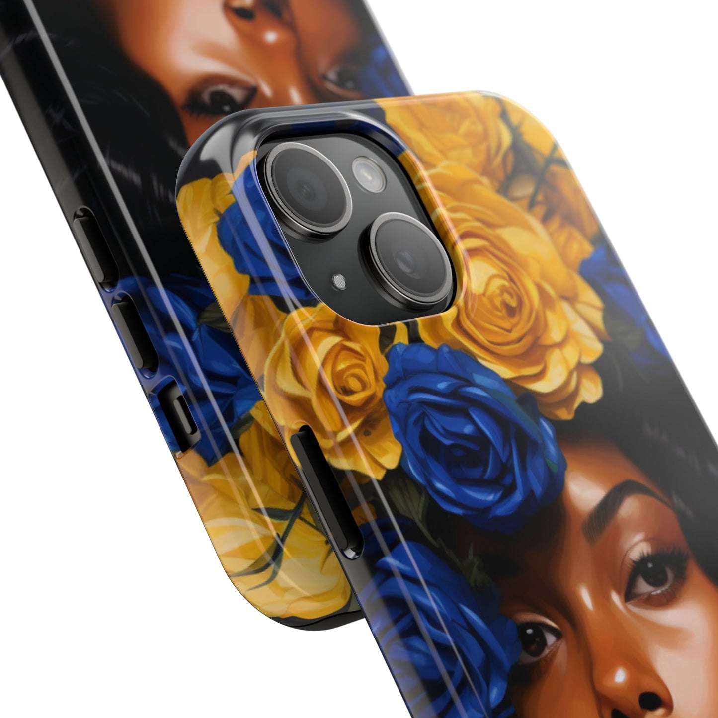 Stunning in Blue and Gold Beautiful Black Woman Tough Phone Case