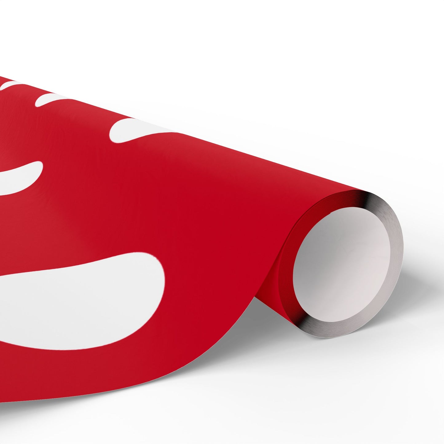 Red With White Polka Dots Wrapping Paper Roll — Metallic Gift Wrap for Holidays & Weddings
