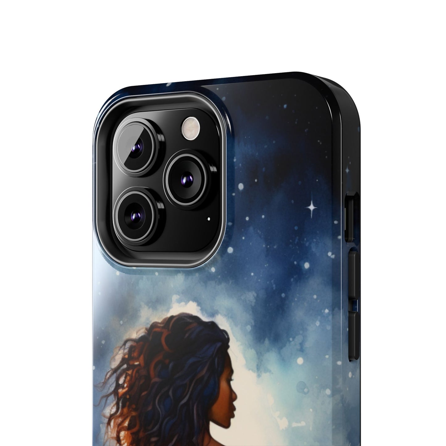 Beautiful Black Woman and Starry Night Tough Phone Case