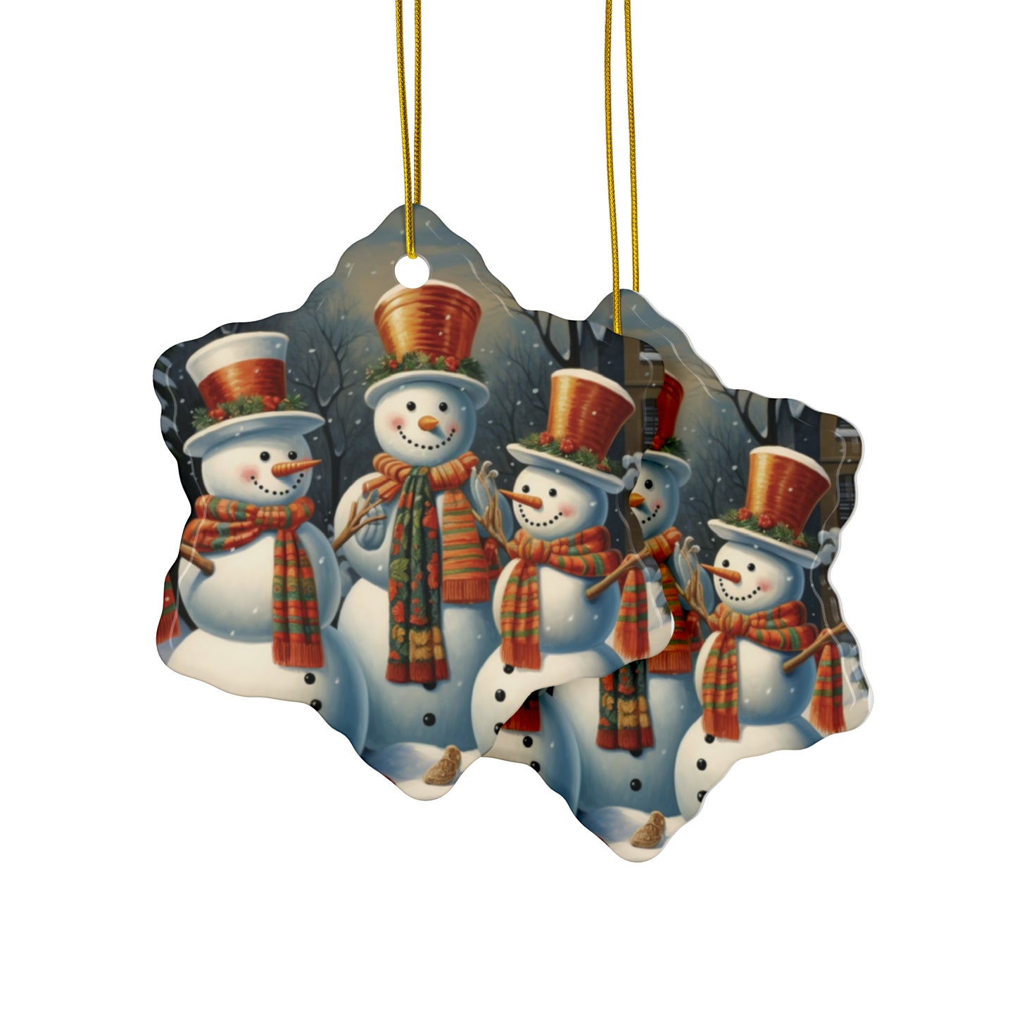 Snowmen Ceramic Ornaments (1pc, 3pcs, 5pcs) | Christmas Ornaments |  Christmas