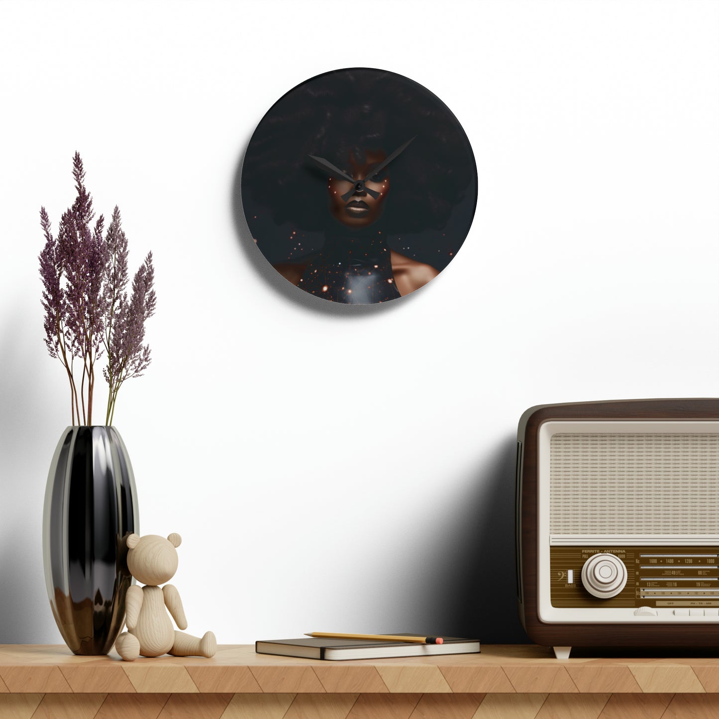 Futuristic Radiant Queen Acrylic Wall Clock