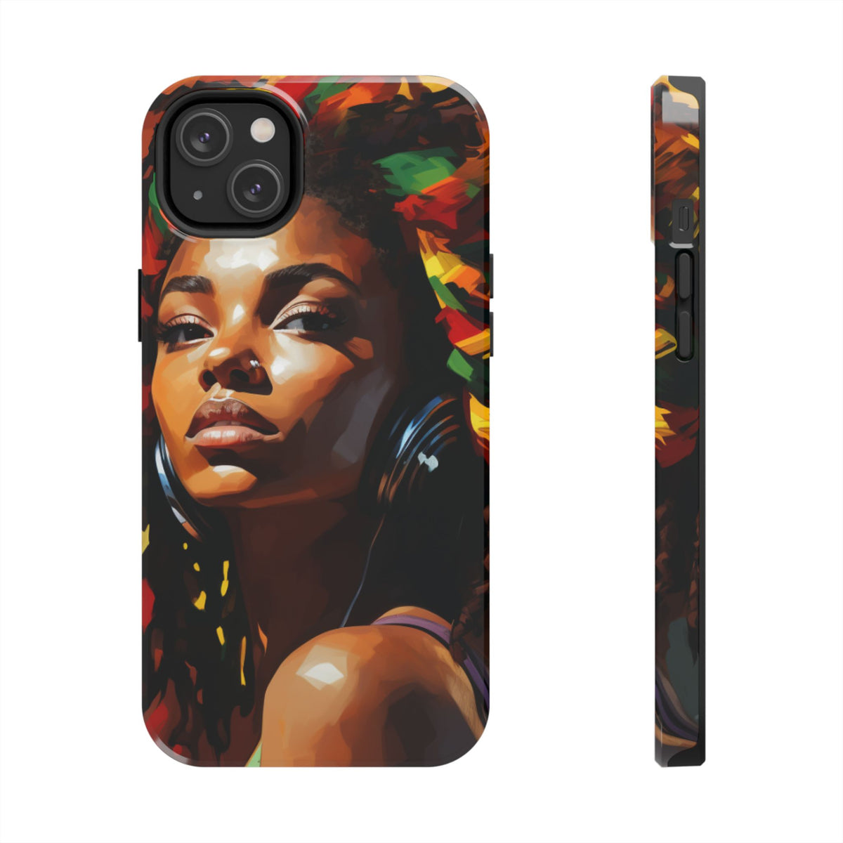 Beautiful Black Rasta Diva Tough Phone Case