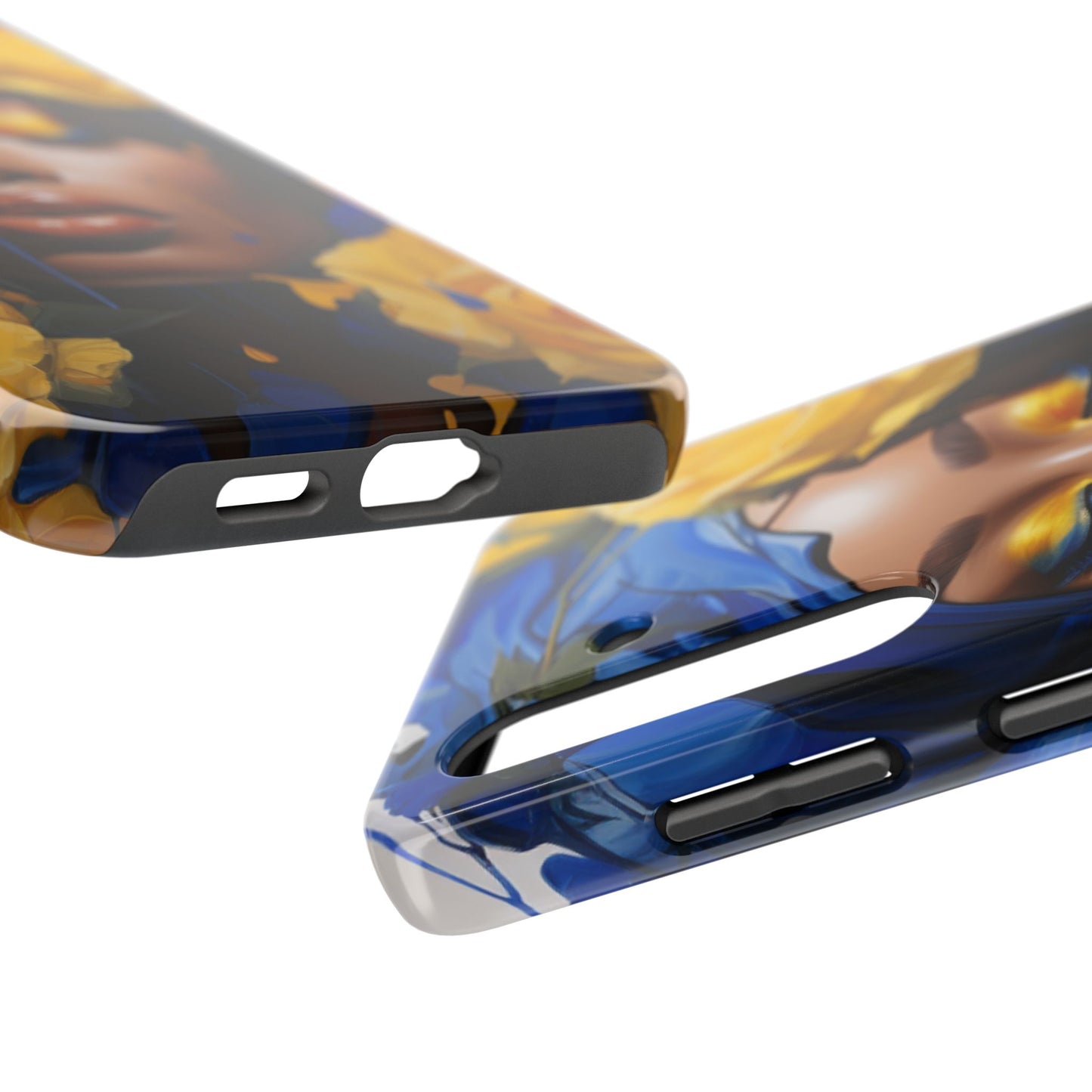 Stunning in Blue and Gold Beautiful Black Woman Tough Phone Case