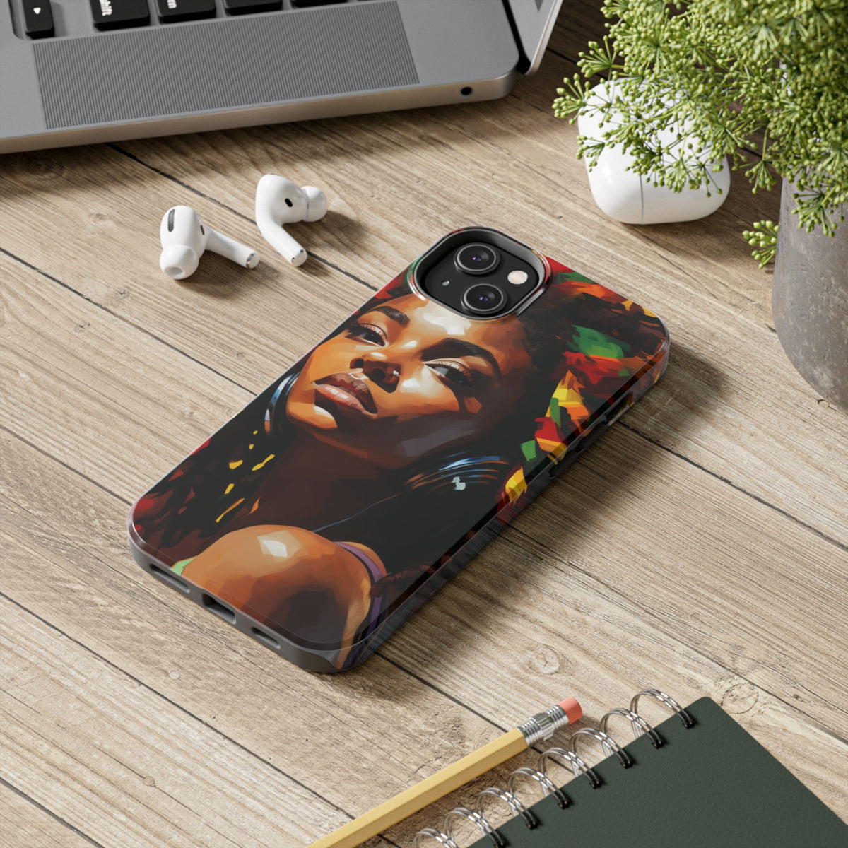 Beautiful Black Rasta Diva Tough Phone Case