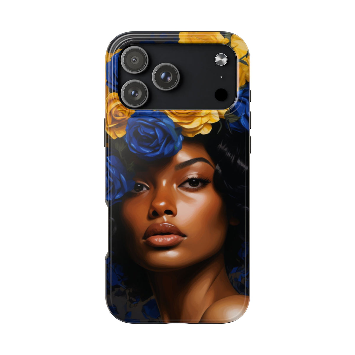 Stunning in Blue and Gold Beautiful Black Woman Tough Phone Case