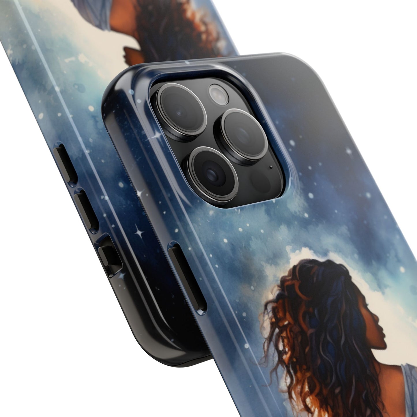 Beautiful Black Woman and Starry Night Tough Phone Case