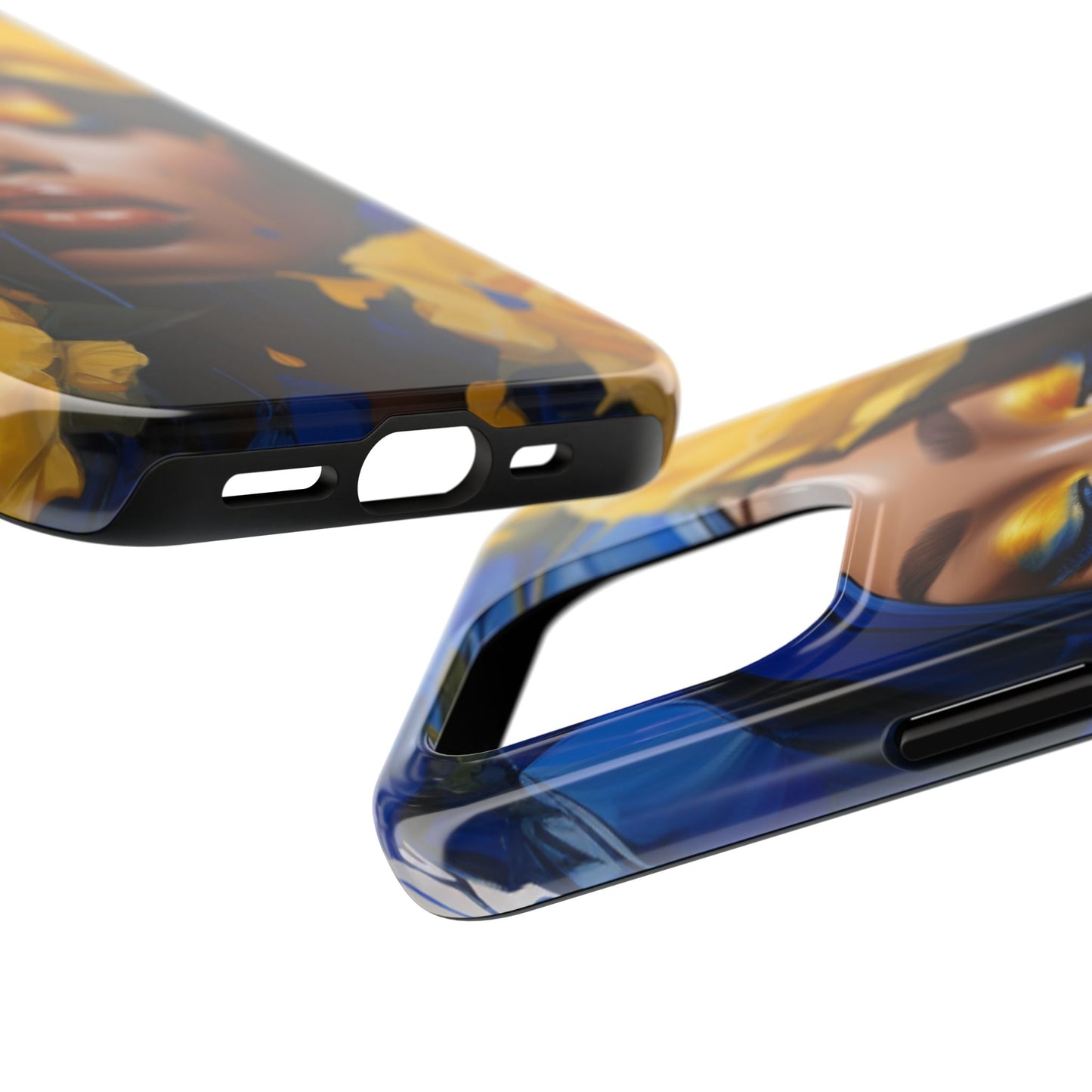 Stunning in Blue and Gold Beautiful Black Woman Tough Phone Case